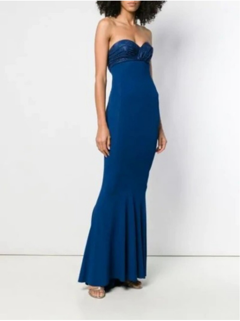 Alexandre Vauthier Strapless Crystal-Embellished Stretch-Jersey Gown In Blue — image 2 of 8